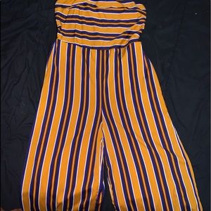 STRIPPED CAPRI SPRING JUMPSUIT